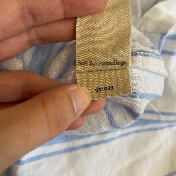 Soft Surroundings Striped Shirt Dress Womens Size‎ M Blue White Lagenlook - Picture 8 of 8